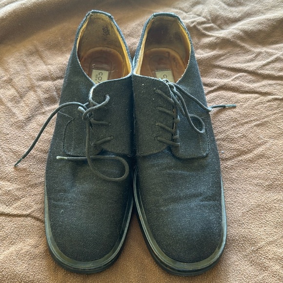 Preowned vintage Coach New York Grey Flannel Laced Loafers 10 B. - Picture 2 of 11